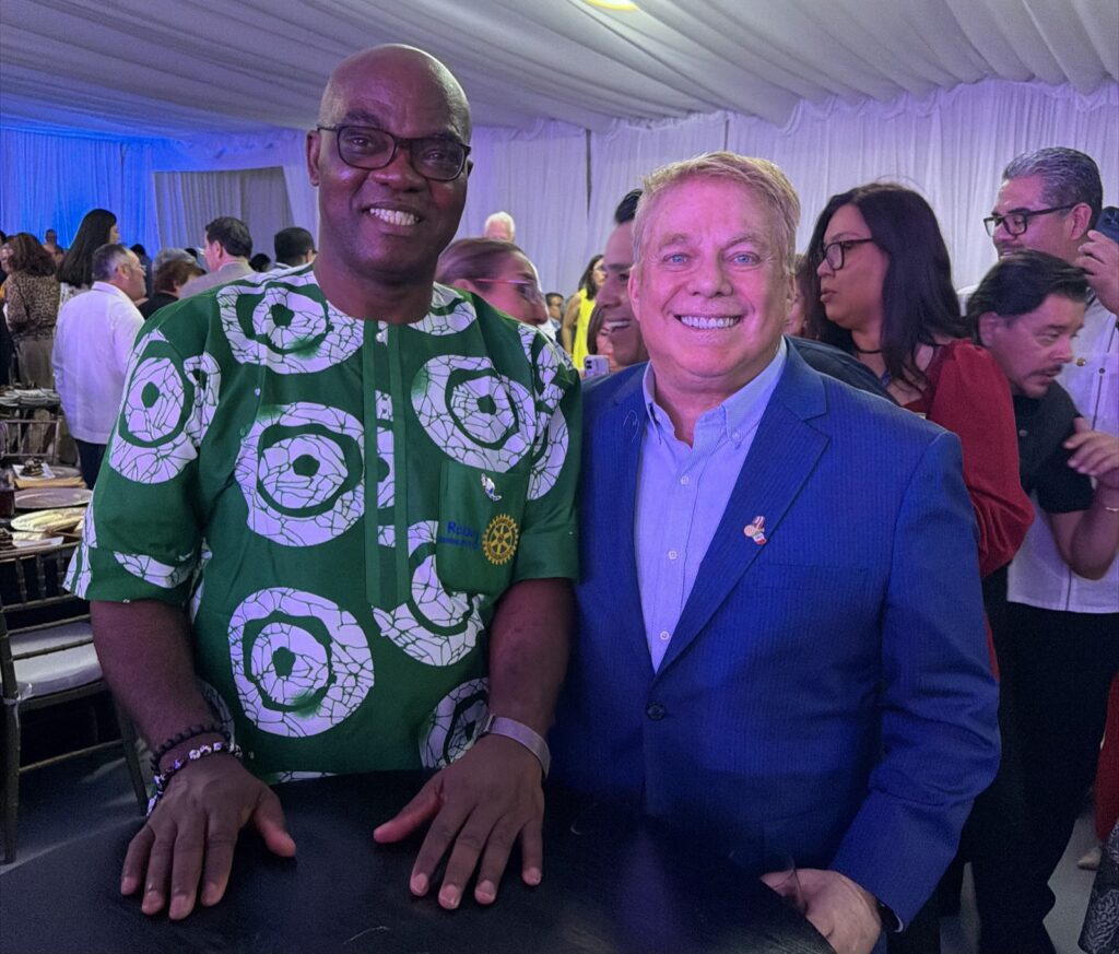 RI President Olayinka Hakeem Babalola and Steve Bender at an evening event